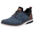 Slip-On Sneaker RIEKER, Herren, Gr. 40, blau (blau, braun), Lederimitat, Textil, kontrastfarbene Details, sportlich, Schuhe, Schlupfschuh, Halbschuh, Freizeitschuh mit Prägung, Topseller