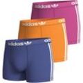 Boxershorts ADIDAS ORIGINALS, Herren, Gr. S, bunt (900, pink, orange, blau), Single Jersey, Obermaterial: 95% Baumwolle, 5% Elasthan, unifarben, kontrastfarbene Details, körpernah, Unterhosen, mit elastischem Logo-Bund