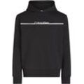 Sweatshirt CALVIN KLEIN BIG & TALL "BT_SPLIT LINE LOGO HOODIE" Gr. 4XL, schwarz (ck schwarz), Herren, Sweatware, Obermaterial: 64% Baumwolle, 36% Polyester, unifarben, Sweatshirts, in Großen Größen mit Logoprint