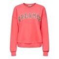 Sweatshirt ONLY "ONLJOANA L/S LEO O-NECK CS SWT", Damen, Gr. L (40), pink (dubarry print:dreamer), Sweatware, Obermaterial: 60% Baumwolle, 40% Polyester, bedruckt, modisch, regular fit, Rundhals, Langarm Rippbündchen, Sweatshirts