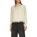 Langarmbluse S.OLIVER, Damen, Gr. 34, beige, Web, Obermaterial: 52% Polyester, 48% Viskose, unifarben, casual, regular fit taillenbedeckt, ohne Ausschnitt, Langarm Manschette, Blusen, mit Spitze am Saum