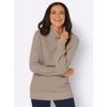 Rollkragenpullover INSPIRATIONEN "Rollkragen-Pullover", Damen, Gr. 36, beige (sesam, meliert), 73% Polyacryl, 20% Polyamid, 7% Polyester, meliert, Langarm, Pullover