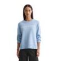 Sweatshirt MARC O'POLO "aus Organic Cotton", Damen, Gr. L, blau (blaus), Obermaterial: 100% Baumwolle, unifarben, sportlich, regular fit, Rundhals, Langarm Rippbündchen, Sweatshirts