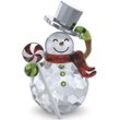 Dekofigur SWAROVSKI "Holiday Cheers Dulcis Snowman, Schneemann, 5655434", bunt (kristallweiß, rot, grün, weiß), Dekofiguren, B/H/T: 4,20cm x 6,80cm x 4,50cm, Schneemann, Swarovski Kristall, Metall, Swarovski Kristall, B:4,20cm H:6,80cm T:4,50cm