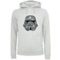 Kapuzenpullover F4NT4STIC "Star Wars Trooper XMAS", Damen, Gr. L, grau (erdgrau), Obermaterial: 65% Baumwolle, 35% Polyester, casual, relaxed fit, Langarm, Pullover, Premium Qualität