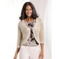 Bolero LADY, Damen, Gr. 36, beige (sand), 64% Polyacryl, 36% Polyester, unifarben, 3/4-Ärmel, Strickjacken