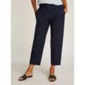 7/8-Hose TOMMY HILFIGER, Damen, Gr. 34, N-Gr, blau (schwarz night navy), Web, Obermaterial: 65% Baumwolle, 33% Lyocell, 2% Elasthan, unifarben, casual, slim fit 7/8-Länge, Hosen, mit Bügelfalten