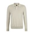 Strickpullover BOSS ORANGE "Avac_PL 1026191", Herren, Gr. L, beige (light beige271), Jersey, Obermaterial: 60% Wolle, 40% Polyacryl, unifarben, Basic, regular fit, Rundhals, Langarm Rippbündchen, Pullover, mit Rundhalsausschnitt