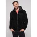 Fleecejacke CAMP DAVID, Herren, Gr. 4XL, schwarz, Material: 100% Polyester, bestickt, casual, lässig geschnitten normal, Langarm eingesetzt elastischer Bund, Jacken, mit elastischem Saumabschluss