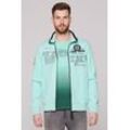 Sweatjacke CAMP DAVID, Herren, Gr. 4XL, blau (new aqua), Material: 50% Baumwolle, 50% Polyester, bestickt, casual, lässig geschnitten normal, Langarm eingesetzt Rippbündchen, Sweatjacken, mit Stehkragen