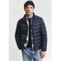 Daunenjacke GANT "Light Down Jacket Daunen leicht pflegeleicht" Gr. M, blau (evening blau), Herren, Obermaterial: 100% Polyester. Wattierung: 90% Daunen, 10% Federn, unifarben, Jacken, sehr leichte Daunen Steppjacke, Premium Qualität, klasissches Design