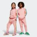 Trainingsanzug ADIDAS ORIGINALS "HOODIE SET", Kinder, Gr. 110, pink (semi pink spark), Obermaterial: 70% Baumwolle, 30% Polyester, sportlich, Sportanzüge