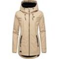 Winterjacke RAGWEAR "Zuzka Winter", Damen, Gr. 4XL (48), grau (helltaupe), Außenmaterial: 100% Polyester, Innenfutter: 100% Polyester, Kapuzenfutter: 100% Polyester, Wattierung: 100% Polyester, modisch, tailliert Po-bedeckend, Langarm mit Knopf Rippstrickbündchen mit Druckknopf, Jacken, Wasserdichter Winterparka mit Teddyfleece Innenfutter