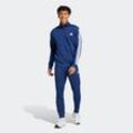 Trainingsanzug ADIDAS SPORTSWEAR "M 3S TR TT TS" Gr. M, blau (dunkelblau), Herren, Obermaterial: 100% Polyester, Sportanzüge