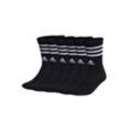 Kurzsocken ADIDAS ORIGINALS "Socken 3-Streifen Cushioned Crew 6er Pack", Damen, Gr. 43, schwarz, Obermaterial: 62% Baumwolle CO. 36% Polyester Pol. recyc.. 1% Elasthan EL. 1% Nylon NY., Socken