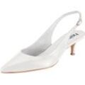 Slingpumps HEINE, Damen, Gr. 37, beige (ecru), Nubukleder, Glattleder, Leder, feminin, Schuhe