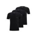 T-Shirt HUGO "T-Shirt T-SHIRT RN TRIPLET P 10217251 01 3er Pack" Gr. L, schwarz (open misc), Herren, Obermaterial: 100% Baumwolle CO., Shirts