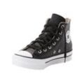 Sneaker CONVERSE "CHUCK TAYLOR ALL STAR EVA LIFT LEATHER PLATFORM", Gr. 27, schwarz-weiß (schwarz, natural ivory, weiß), Leder, sportlich, Schuhe