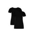 Unterhemd BAMBOO BASICS "T-Shirt KATE 2er Pack", Damen, Gr. M, N-Gr, schwarz, Obermaterial: 68% Viskose CV. 28% Baumwolle CO. 4% Elasthan EL., Kurzarm, Unterhemden