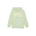 Hoodie S.OLIVER JUNIOR Gr. 134/140, grün (light grün), Jungen, Obermaterial: 90% Baumwolle, 10% Polyester, bedruckt, Sweatshirts, mit Statement-Print, for Kids