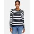 Betty Barclay Basic-Strickpullover Damen Baumwolle gestreift, marine