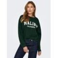 Sweatshirt ONLY "ONLSWEAT L/S CREW OVERSIZE STATE SWT", Damen, Gr. L (40), pine grove print:malibu california, Sweatware, Obermaterial: 60% Baumwolle, 40% Polyester, bedruckt, modisch, loose fit, Rundhals, Langarm, Sweatshirts