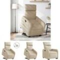 Relaxsessel mit Aufstehhilfe Elektrisch Creme Stoff - Sessel - Creme - The Living Store