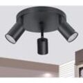 GBLY LED Deckenleuchte Schwarz Deckenstrahler - Deckenlampe 3 Flammig Rund Deckenspots GU10 Strahler Metall Küchenlampe Schwenkbar 350° Spotleuchte