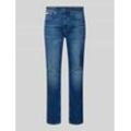 Slim Tapered Fit Jeans mit Label-Patch