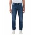 Straight-Jeans REPLAY "GROVER" Gr. 33, Länge 34, blau (tiefblau), Herren, Denim/Jeans, Obermaterial: 100% Baumwolle, Jeans, in vielen verschiedenen Waschungen, mit Stretch