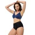 Minimizer-BH TRIUMPH "True Shape Sensation W01", Damen, Gr. 70, Cup G, blau (deep water), Jersey, Tüll, Obermaterial: 65% Polyamid, 26% Elasthan (LYCRA), 9% Polyester, klassisch, BHs, verkleinert die Brust optisch um eine Cup-Größe