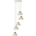 BRILLIANT Pendelleuchte "Nalam", beige (natur, beige), 5 flammig, Ø 45,00cm,, Lampen, 166 x 45 cm, E14, kürzbar, Metall/Holz, natur/beige