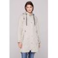 Parka SOCCX, Damen, Gr. L, beige (stone beige), Material Oberstoff: 100% Baumwolle, Futter Rumpf: 100% Baumwolle, Futter Ärmel: 100% Polyester, bestickt, casual, lässig geschnitten lang, Langarm eingesetzt gerader Abschluss, Jacken, mit abtrennbarer Kapuze