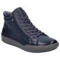 Sneaker JOSEF SEIBEL "Claire 11", Damen, Gr. 38, blau (nachtblau), Leder, unifarben, sportlich, Schuhe, Schnürboots, High Top Sneaker, Komfortschuh mit Lederinnensohle