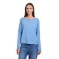 Strickpullover CARTOON "Cartoon Strickpullover mit Rundhalsausschnitt", Damen, Gr. 36, blau (blau, gelb), Obermaterial: 55% Viskose, 30% Polyester, 15% Polyamid., modisch, oversize normal, Rundhals, Langarm, Pullover, Color Blocking