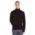 Rollkragenpullover TOMMY HILFIGER "STRUCTURE ROLL NECK", Herren, Gr. XXXL, schwarz, Strick, Obermaterial: 100% Baumwolle, casual, Langarm, Pullover