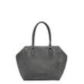 Henkeltasche LIEBESKIND BERLIN "Kayla Satchel M", Damen, Gr. B/H/T: 46cm x 28cm x 16cm, grau (iron), Leder, unifarben, Taschen, Shopper Schultertasche Handtasche Damen