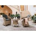 Balkonset DESTINY "MALAGA", beige (natur meliert), Aluminium, Geflecht Rattan, Polyrattan, Sitzmöbel-Sets, Aluminium, Polyrattan