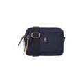 Umhängetasche TOMMY HILFIGER "TH SPRING CAMERA BAG" Gr. B/H/T: 21cm x 14cm x 6cm, blau (space blau), Damen, Textil, Lederimitat, Taschen, Damen Mini Bag, Schultertasche mit verstellbarem Schulterriemen