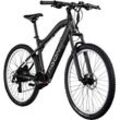 E-Bike AGON "Alpha" Gr. 48, grau (dunkelgrau), E-Bikes, 48cm, 27,5 Zoll (69,85cm), Pedelec, Elektrofahrrad für Damen u. Herren, MTB