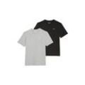 T-Shirt MARC O'POLO DENIM, Herren, Gr. L, grau (schwarz, grau), Single Jersey, Obermaterial: 100% Baumwolle, Basic, regular fit, Rundhals, Kurzarm, Shirts