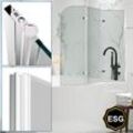 Swanew - Badewannenaufsatz Duschabtrennung Faltwand Badewanne Duschwand aus 6mm nano Easy Clean Glas 180° esg Klar Glas 3-teilig faltbar 120140CM