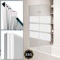 VINGO Badewannenaufsatz Faltwand Badewanne Badewannenaufsatz Duschwand 180° ESG NANO Easy Clean Glas 2-teilig faltbar 100140CM weiß