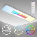 Led Deckenlampe flach Panel 100x25cm Fernbedienung dimmbar rgb-w cct silber 24W: Silber/Grau