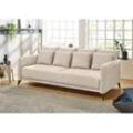 Big-Sofa JOCKENHÖFER GRUPPE "Schenna", beige, B:223cm T:115cm, Korpus: 100% Polyester, Kissen: 100% Polyester, Sofas, verstellb.Armlehnen,Federkernpolsterung,8 Kissen,frei im Raum stellbar