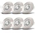 B.k.licht - 6x led Einbauspots dimmbar Badlampe IP44 Einbau-Leuchte 5W Spot Strahler flach