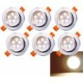 Vingo led Einbaustrahler 6x 5W Warmweiß 3200K led Deckenstrahler Schwenkbar Einbauleuchte 420lm Deckenleuchte 230V Deckenspots Wohnzimmer,