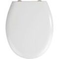 WC-Sitz WENKO "Rieti", weiß, B:37cm L:44cm, Edelstahl, Kunststoff, WC-Sitze, Duroplast, mit Absenkautomatik