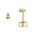 Paar Ohrstecker FIRETTI "Schmuck Geschenk Gold 333 Ohrschmuck Kugel Dreieck Solitär", gold (gelbgoldfarben, weißgoldfarben), Ohrringe, Damen, 0,02 ct P2 = erkennbare Einschlüsse, Gelbgold 333-Diamanten, Gelbgold 333, Diamanten, mit Brillant - Krappenfassung