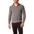 Strickpullover, Herren, Gr. L, grau (dunkelgrau washed), Strick, Obermaterial: 100% Baumwolle, PIONEER AUTHENTIC JEANS, gemustert, casual, regular fit taillenbedeckt, ohne Ausschnitt, Langarm Rippbündchen, Pullover, mit Strickmuster